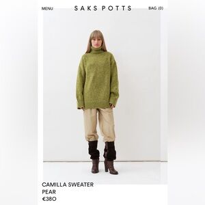 Saks Potts Camilla Wool Sweater in Pear Green